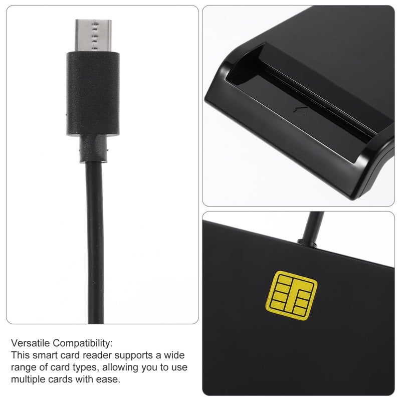 TOPPERFUN Multi-Function USB Smart Card Reader, Reader for DNI, ATM, IC, ID, CAC, SIM, Smart Card, SIM and CAC Compatible with Windows/Vista, X10.3.x+(Type-C) - Image 3